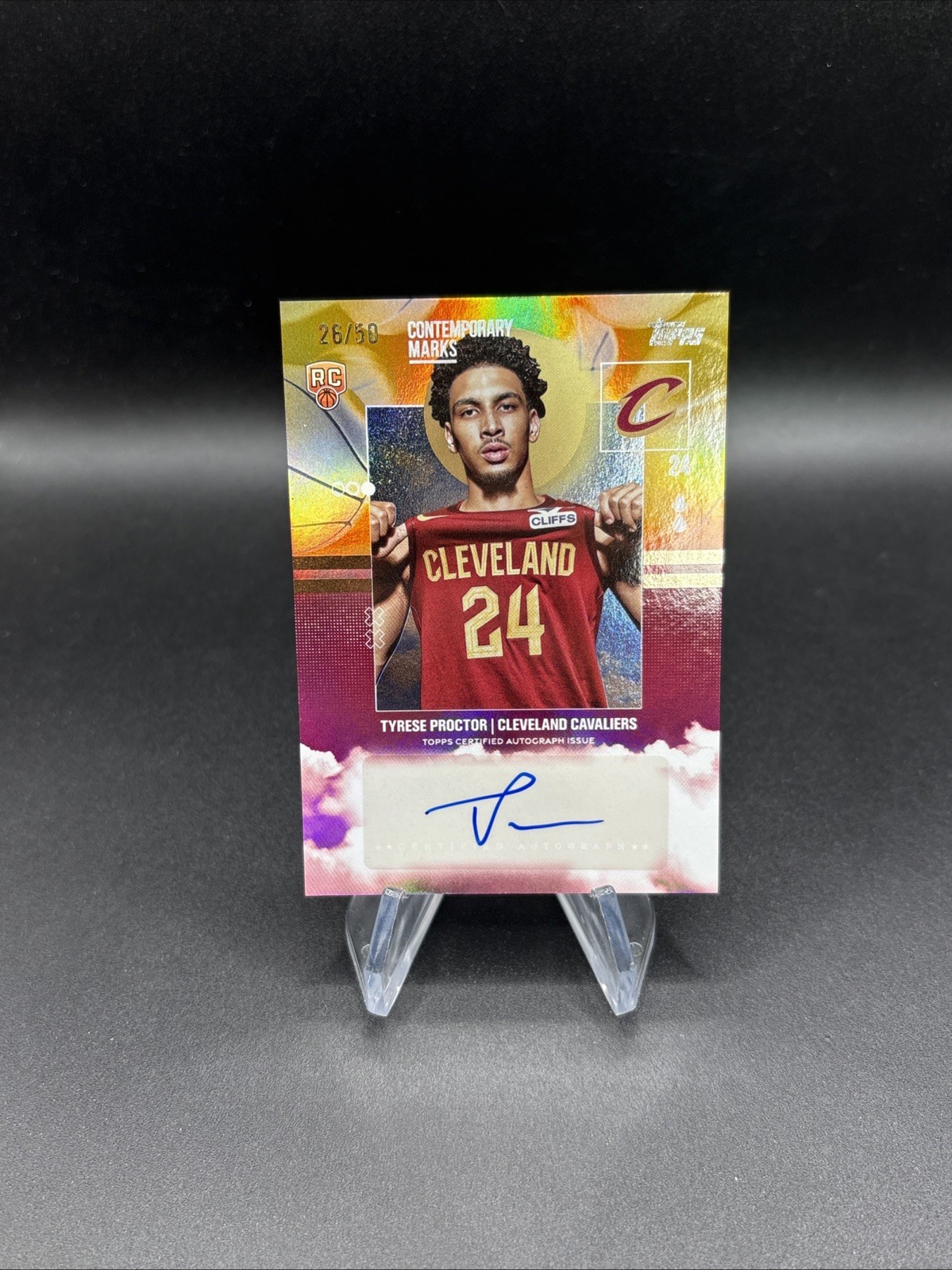 2025-26 Topps Basketball Contemporary Marks Tyrese Proctor Gold /50 Auto Rc