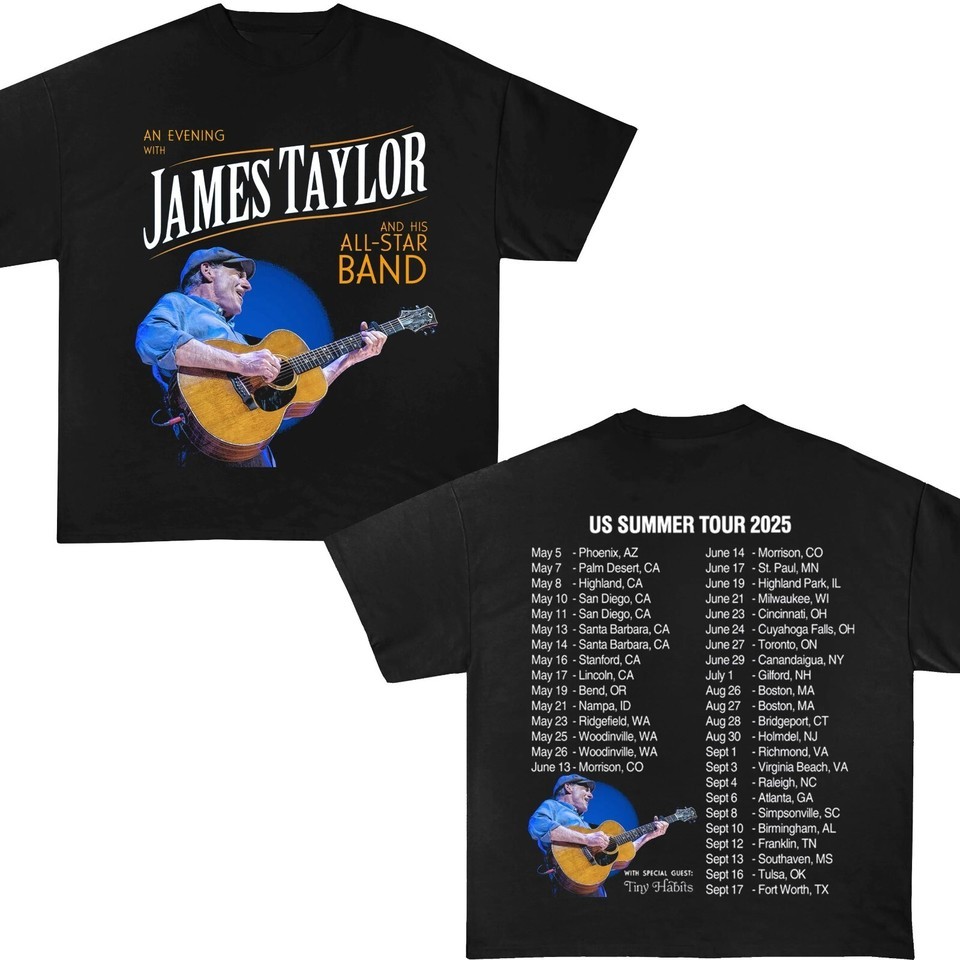James Taylor Summer Tour 2025 T-Shirt, James Taylor 2025 Concert