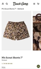 Duck Camp Wetland Shorts. 3X-7in. Brand New Men’s.