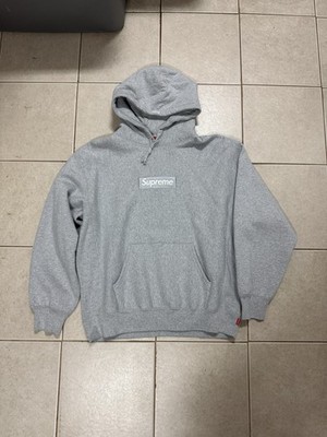 Supreme Box Logo Hoodie Heather Grey Size L Pre Owned
