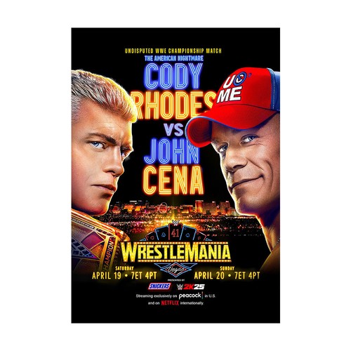 WWE WrestleMania 41 Poster v3 | Official Wrestling Event Wall Art A4 A3 - Picture 1 of 4