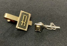 Vintage Initial R SWANK TIE BAR CLIP & R TIE TACK LAPEL PEN MADE IN USA