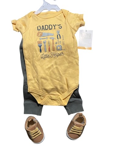 Conjunto de body, pantalón y zapato de algodón para bebé Hudson (bebé unisex: 3-6 meses) Nuevo con etiquetas - Imagen 6 de 12