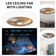 Large LED Ceiling Fan with Lighting LED Light Adjustable Wind + Remote 6 Speed-
