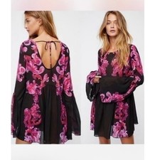 Intimately Free People Boho Symphony mini dress bell sleeves oversized XS