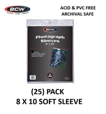 BCW - 25 Pack - 8 X 10 Soft Sleeve - 2mil - Protect Store Photos Prints