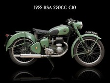 1955 BSA 250cc C10 Motorcycle NEW Metal Sign 18x24" USA STEEL