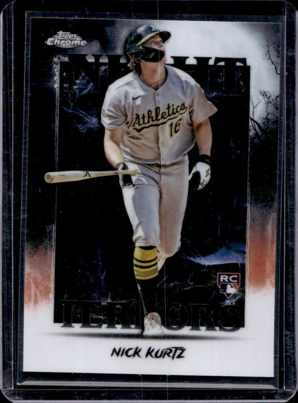 2025 Topps Chrome Update Nick Kurtz Night Terrors RC Rookie #NT-5 Athletics