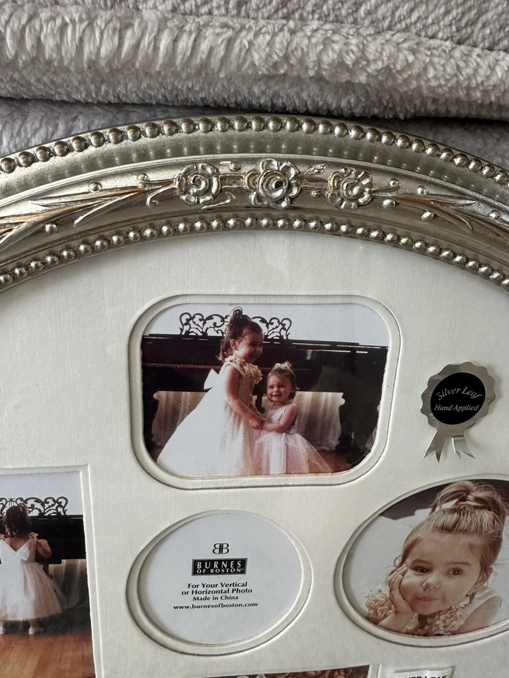 Marco de fotos ovalado plateado y dorado Burns of Boston 5 aberturas de collage Foto 3 de 4