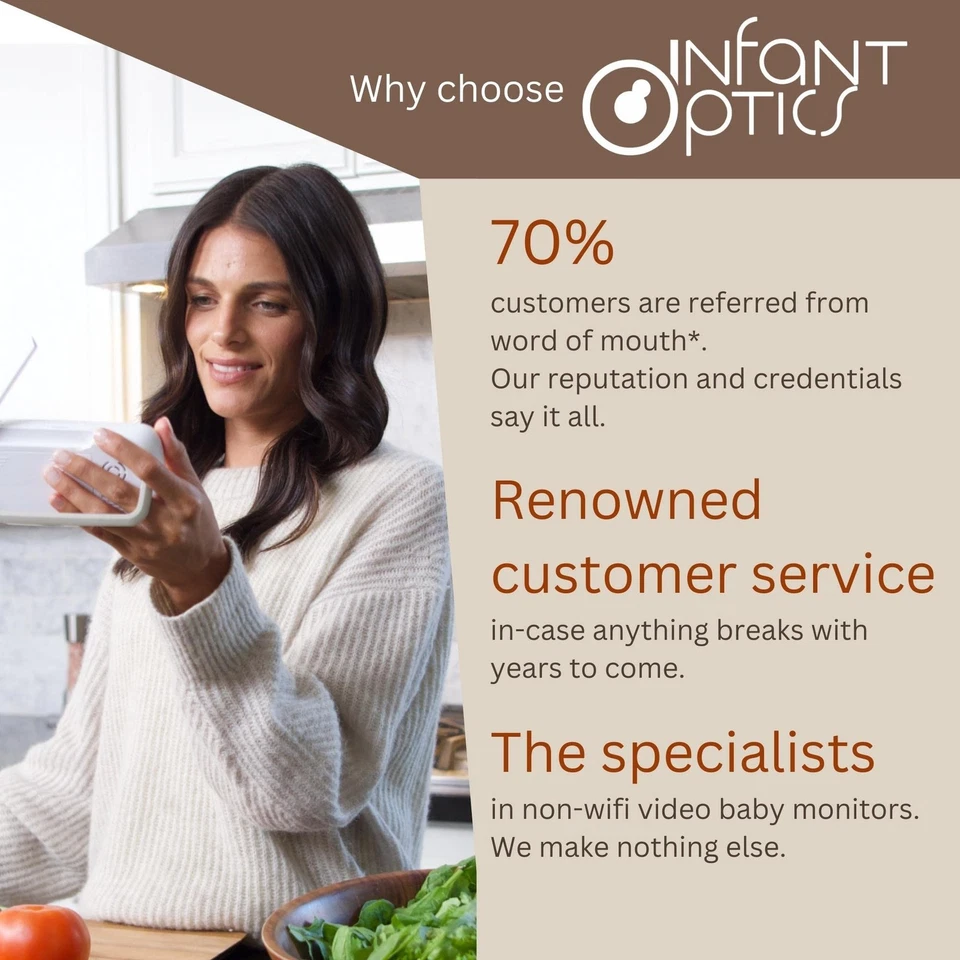 Monitor de bebé de video DXR-8 480p, conexión FHSS a prueba de hackeos no Wi-Fi, intercomunicador... Foto 4 de 4