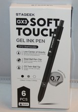 Black Gel Pens, 6Pcs Fine Point Smooth Writing Pens with 3 Extra Refills, Quick