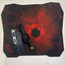 Orzly Hornet RX250-M Wired Gaming Mouse Adjustable DPI  Mouse Pad Black Red