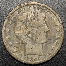 1894 O Barber Silver Half Dollar New Orleans Mint 50c 90% Coin Better Date VG