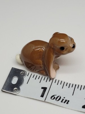 Vtg Hagen-Renaker Miniature Ceramic Brown Bunny Rabbit Cottontail