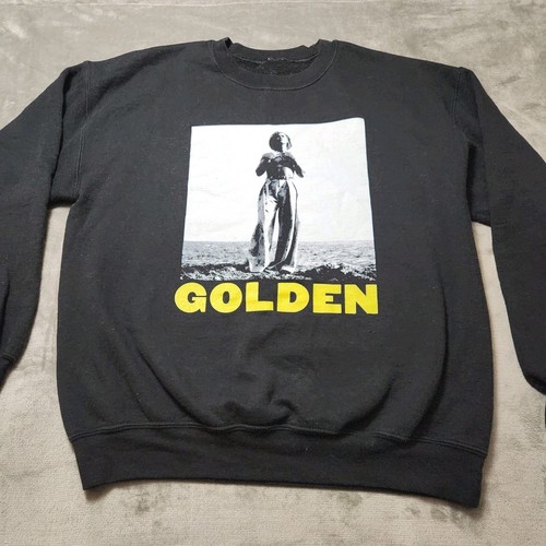 Harry Styles goldenes schwarzes Sweatshirt mit Rundhalsausschnitt Herren Gr. Large guter Zustand - Bild 2 von 7