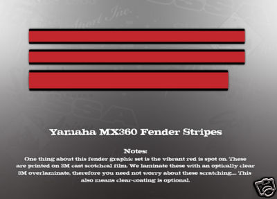 YAMAHA 1973 MX360 FENDER DECAL GRAPHIC SET LIKE NOS | eBay