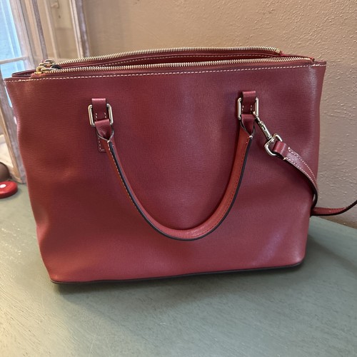 Dooney & Bourke WILLA Zip Satchel Crossbody Bag Terracotta EUC Large - Picture 6 of 10