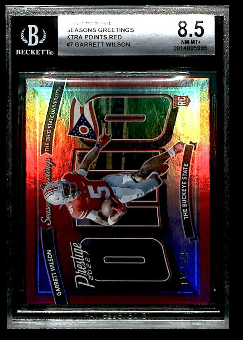Garrett Wilson Panini Prestige Seasons Greetings #SG7 Xtra Points Red