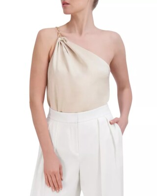 BCBGMAXAZRIA NUDE Women's One Shoulder Thong Bodysuit, US Small | eBay