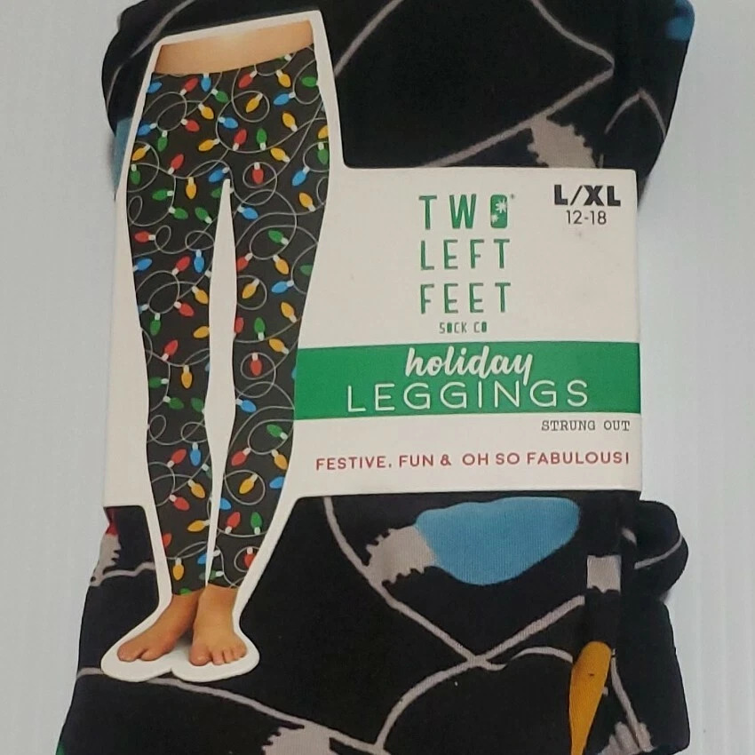 Two Left Feet Women's Standard Holiday Leggings, As Shown, L/XL Christmas  Lights