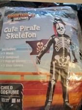 Spooktacular Creations Toddler Cute Pirate Skeleton Costume Scary 3D Skeleton 3T
