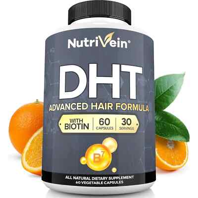 Nutrivein DHT Blocker with Biotin - Boosts Hair Growth & New Follicle Growth for
