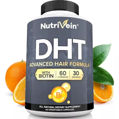 Nutrivein DHT Blocker with Biotin - Boosts Hair Growth & New Follicle Growth for