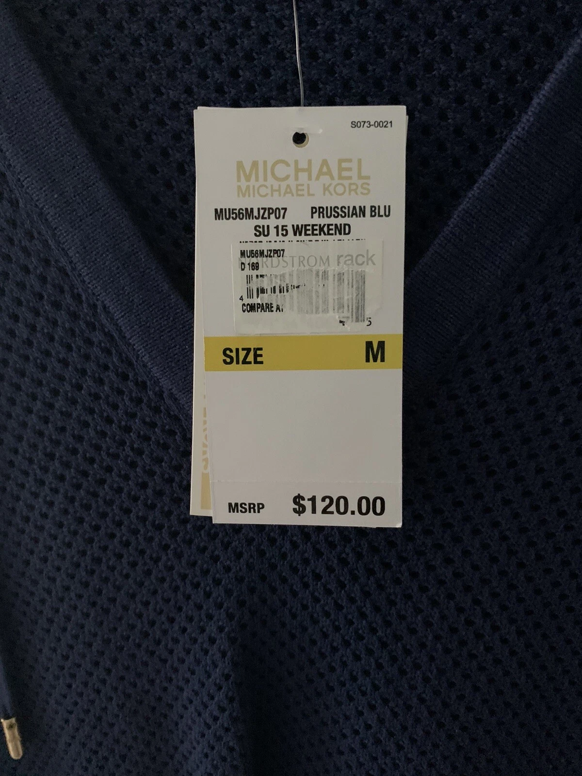 Nuovo con etichette Copri costume da bagno blu navy Michael Kors con cappuccio $120