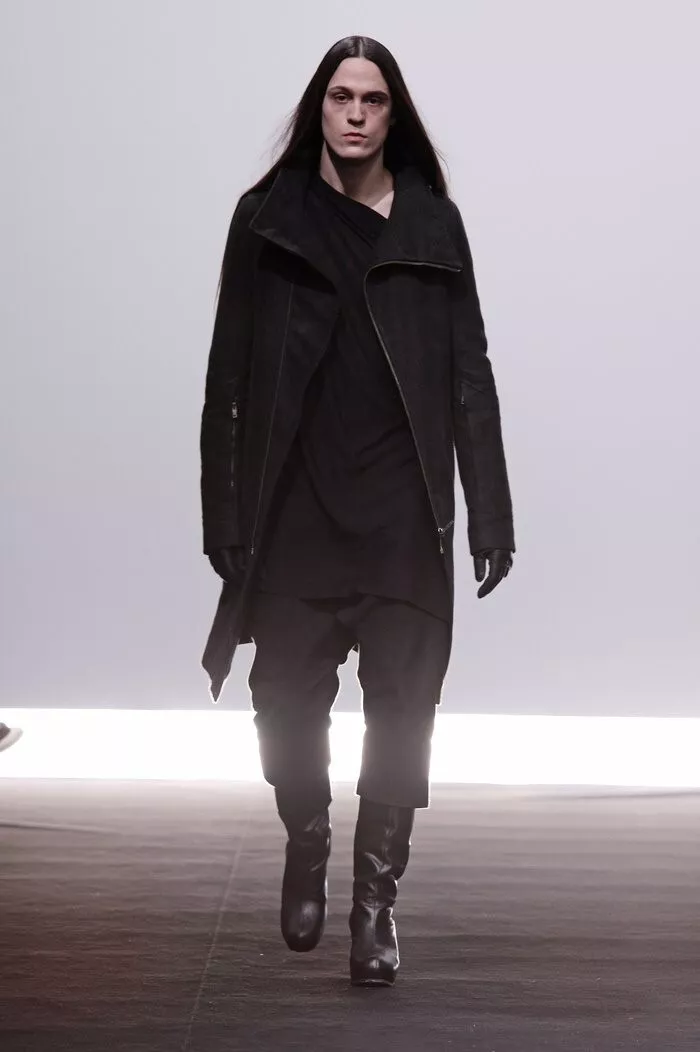 Rare Rick Owens FW09 'Crust' Tubeway Long Coat Size S Black Ramie Cotton