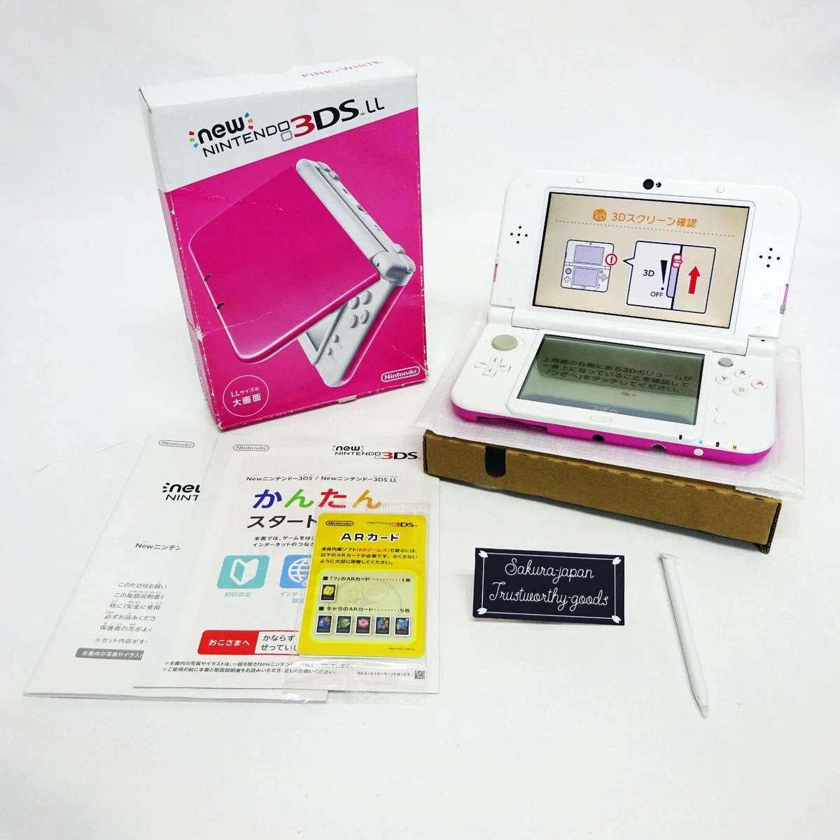 NEW Nintendo 3DS LL Pink White Console Japan Japan Used | eBay