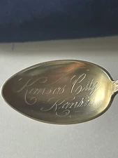 Watson Mechanics Engraved Gold Wash Bowl Kansas City KS Sterling Souvenir Spoon
