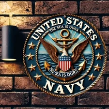 US Navy Aluminum Round Weatherproof Sign Funny