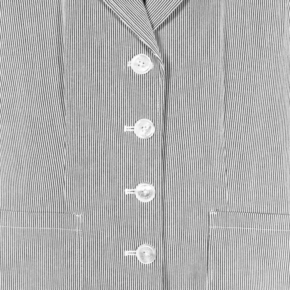 Chaqueta Blazer Ralph Lauren Gris Blanco Rayas Elastizada Carrera Trabajo Pequeña Talla PP Foto 4 de 4