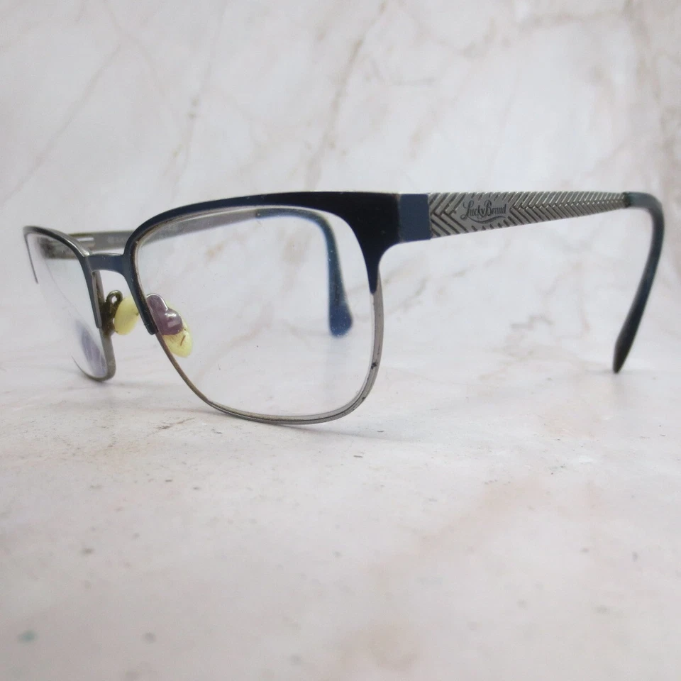 Marco de gafas Lucky You D300 para hombre azul marino metal medio borde ojo de gato 53-19-145 Foto 3 de 4