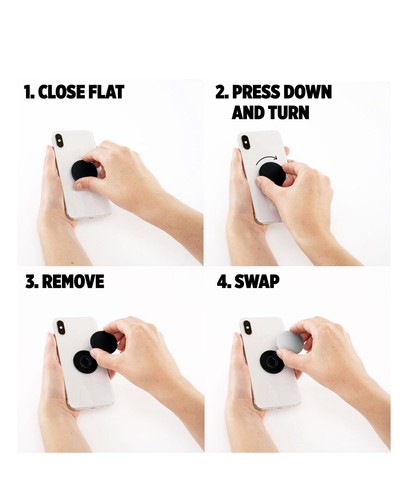 PopSockets 800471 PopGrip Phone Grip/Stand with Swappable Top Blue Marble - Picture 5 of 5