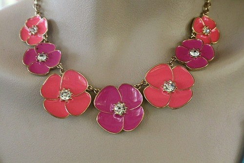 PINK FLOWER FLORAL PINK NECKLACE 