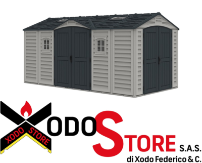 Keter Casetta da Giardino in Resina APEX 975 NOCE - Doppia scelta di montaggio