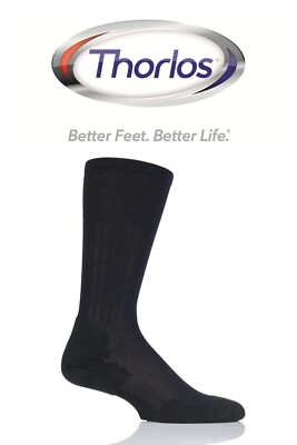 Mens Crew Socks Thorlos Experia Ultra Light Dress Plain Black 8-9.5- 1 Pair Pack