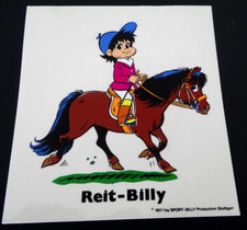 Werbe-Aufkleber Sport Billy Reit Billy Reitsport Pferd Reiten 70er