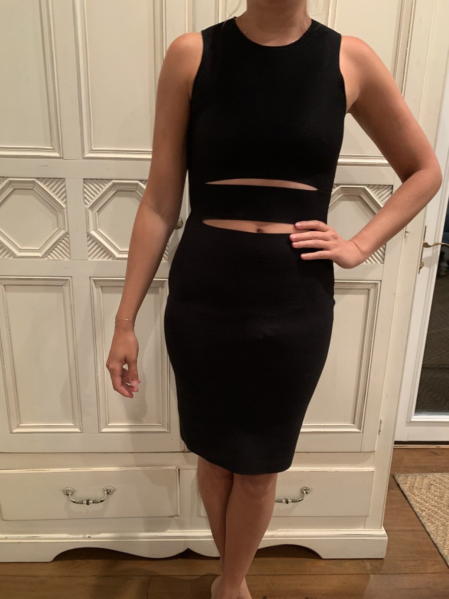 blue dress for baby girl T by Alexander Wang Cutout-Back Midi Dress Black Stretch Jersey Size Small  NEW main image 0
