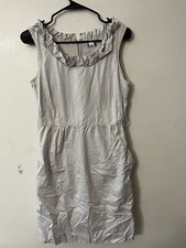 J. Crew Shift Dress Solid Back Zip Knee Length Grey Size 6 Sleeveless