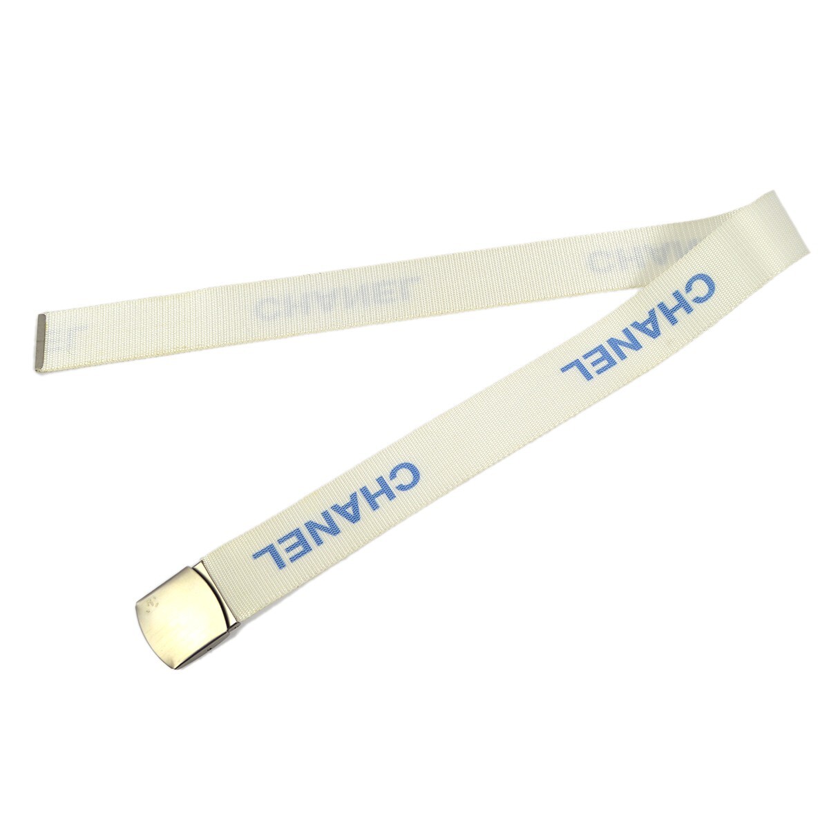 Chanel White GI Belt 99S Small Good 161805 | eBay display picture 1