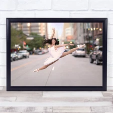 Dance Portrait Girl Dancer Dancing Urban Jump Leap Gravity Wall Art Print