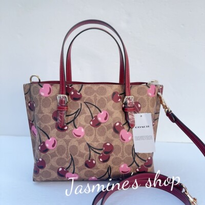 NWT Coach Mollie Tote Bag 25 With Cherry Print CR293/CZ772/CY695