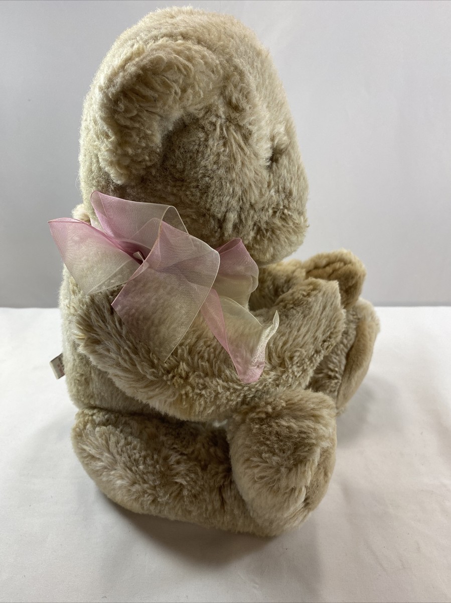 VIntage GUND 1986 Tan Teddy Bear Medium Size 12 inches tall Nice