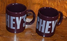 Set of 2 Hershey's Chocolate Since 1894 Coffee Cocoa Mug Brown w/ Silver Letters
