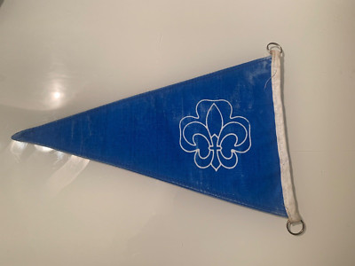 Vintage Boy Scout Wimpel Pfadfinder  VCP -Lilie in weiß auf blau