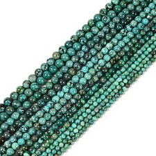 Genuine Blue Green Turquoise Smooth Round Beads Size 4-5mm to 9-9.5mm 15.5'' Std