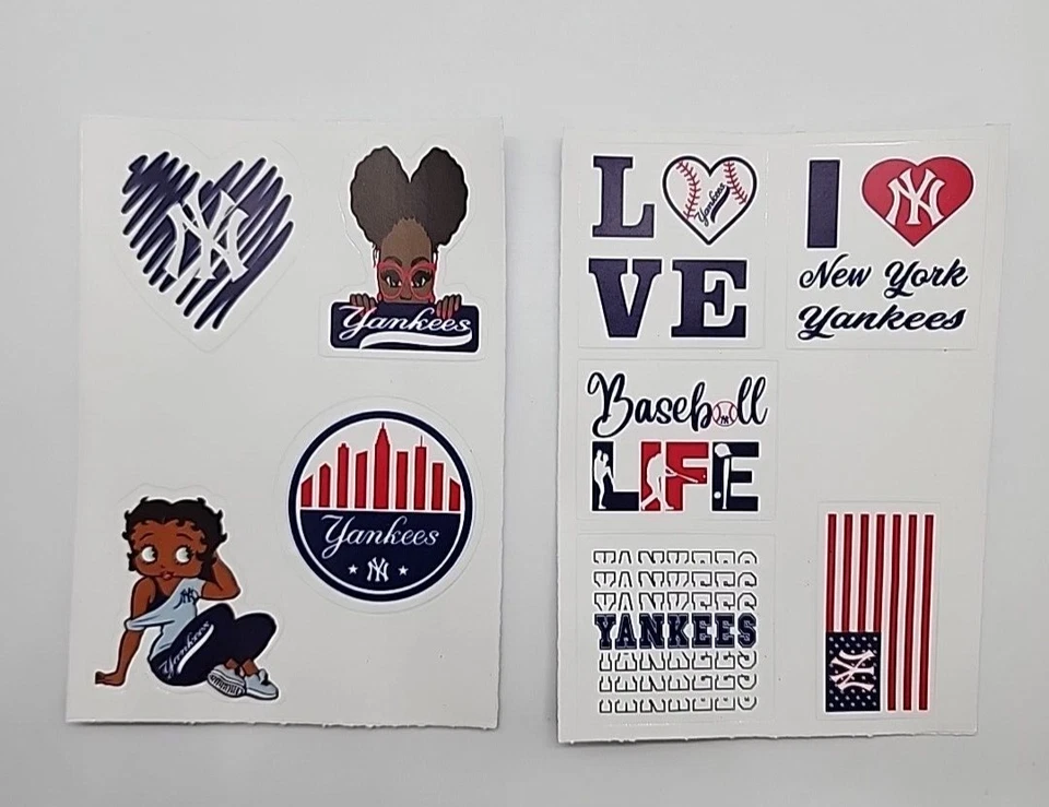 New York Yankees MLB Decal Stickers 8  6" x 4" Sheet of 35 Classic NYY Stickers - Image 3 of 4