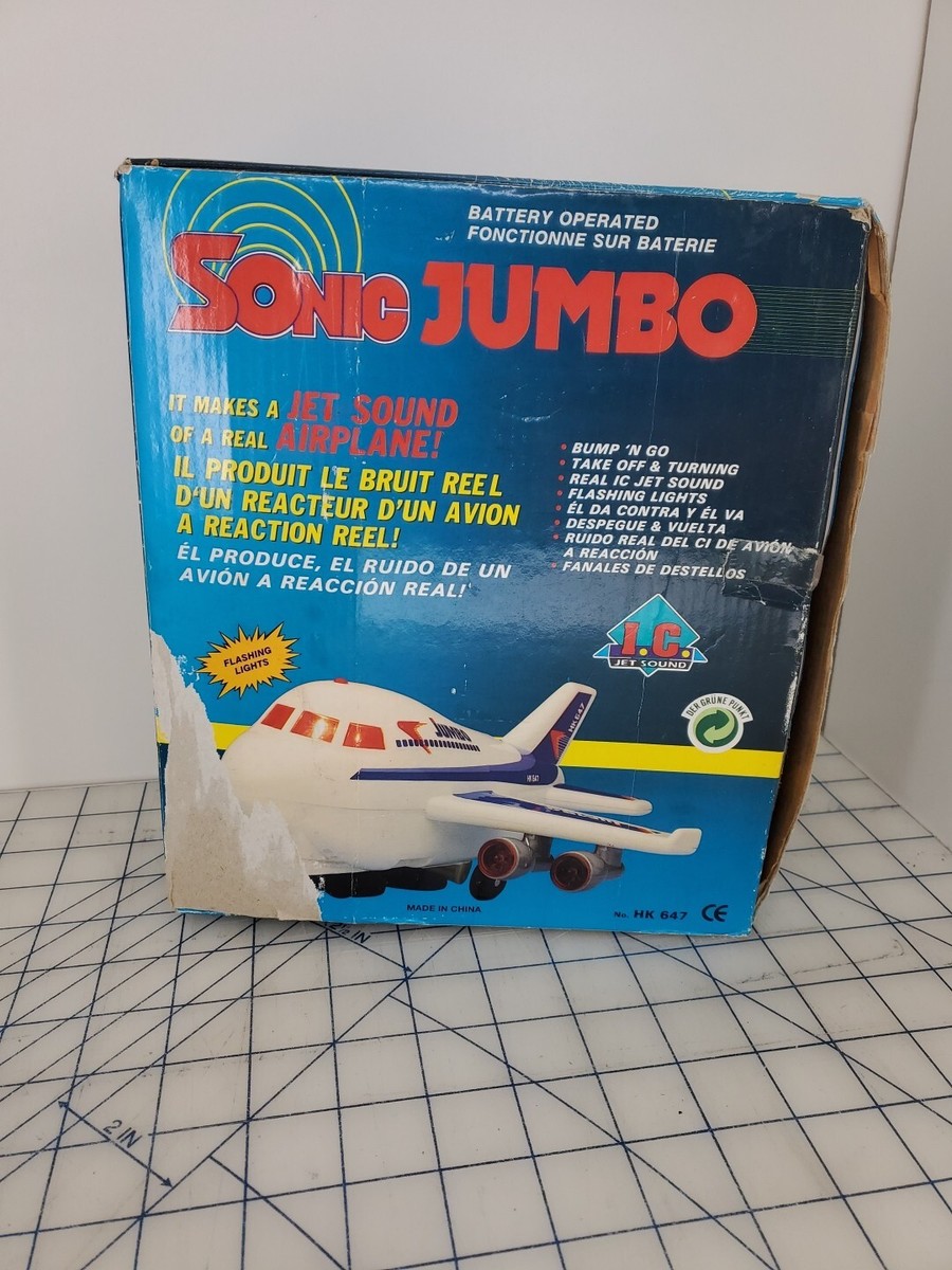 Vintage SONIC JUMBO battery operated Ho-Kai HK647 JET PLANE
